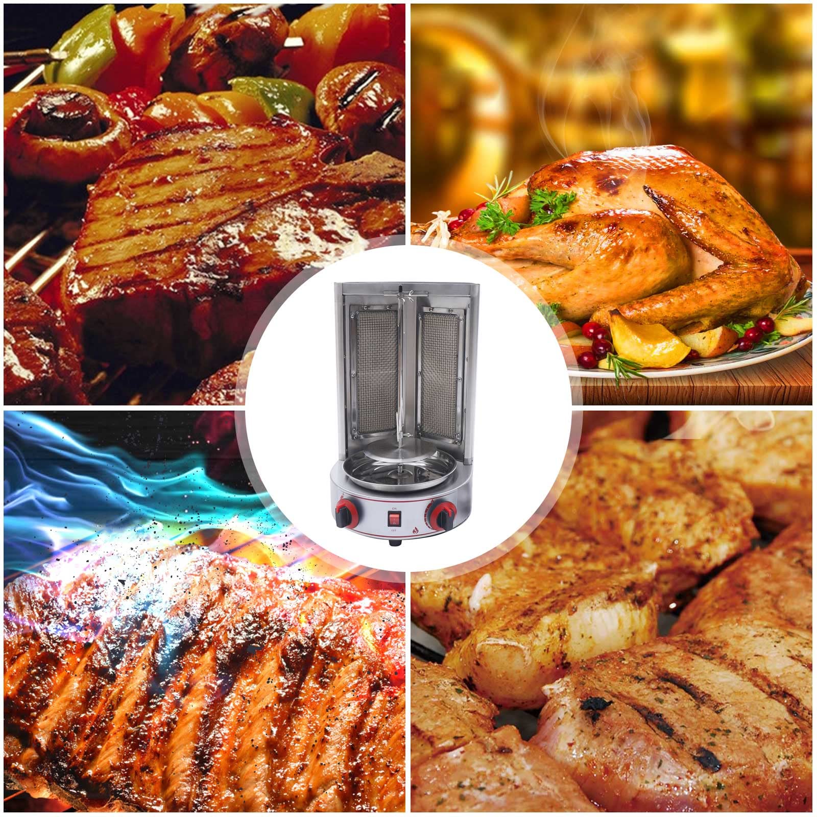 110V Commercial Doner Kebab Machine - 3000W Stainless Steel Shawarma Grill with Vertical Rotisserie | Professional Gyro Cooker for Restaurants, Food Trucks & Home Kitchens | Perfect for Mediterranean Cuisine, Street Food & Party Catering