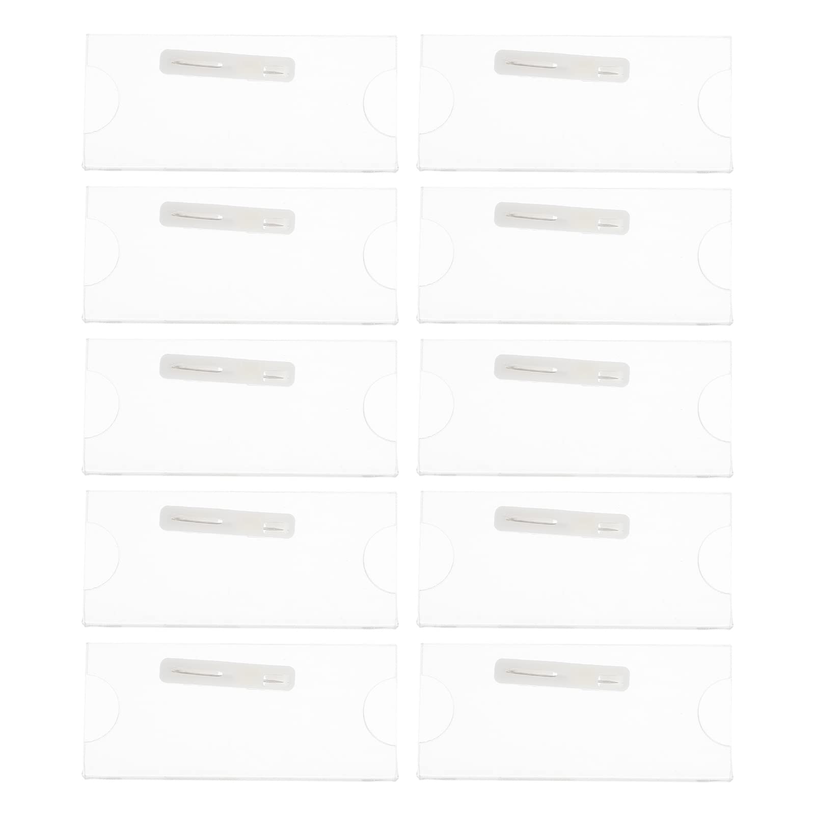 Cabilock 10pcs Clear Name Badge Holders - Reusable Student ID Card Holders & Officer Name Tags for School, Office, and Events - Durable Plastic Name Card Containers for Teachers, Staff, and Business Professionals