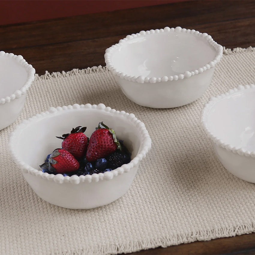 Beatriz Ball Vida Alegria Cereal Bowl Set of 4 - Elegant Handcrafted Glass Bowls for Breakfast, Snacks & Entertaining - Perfect for Cereal, Soup, Salad & Dessert