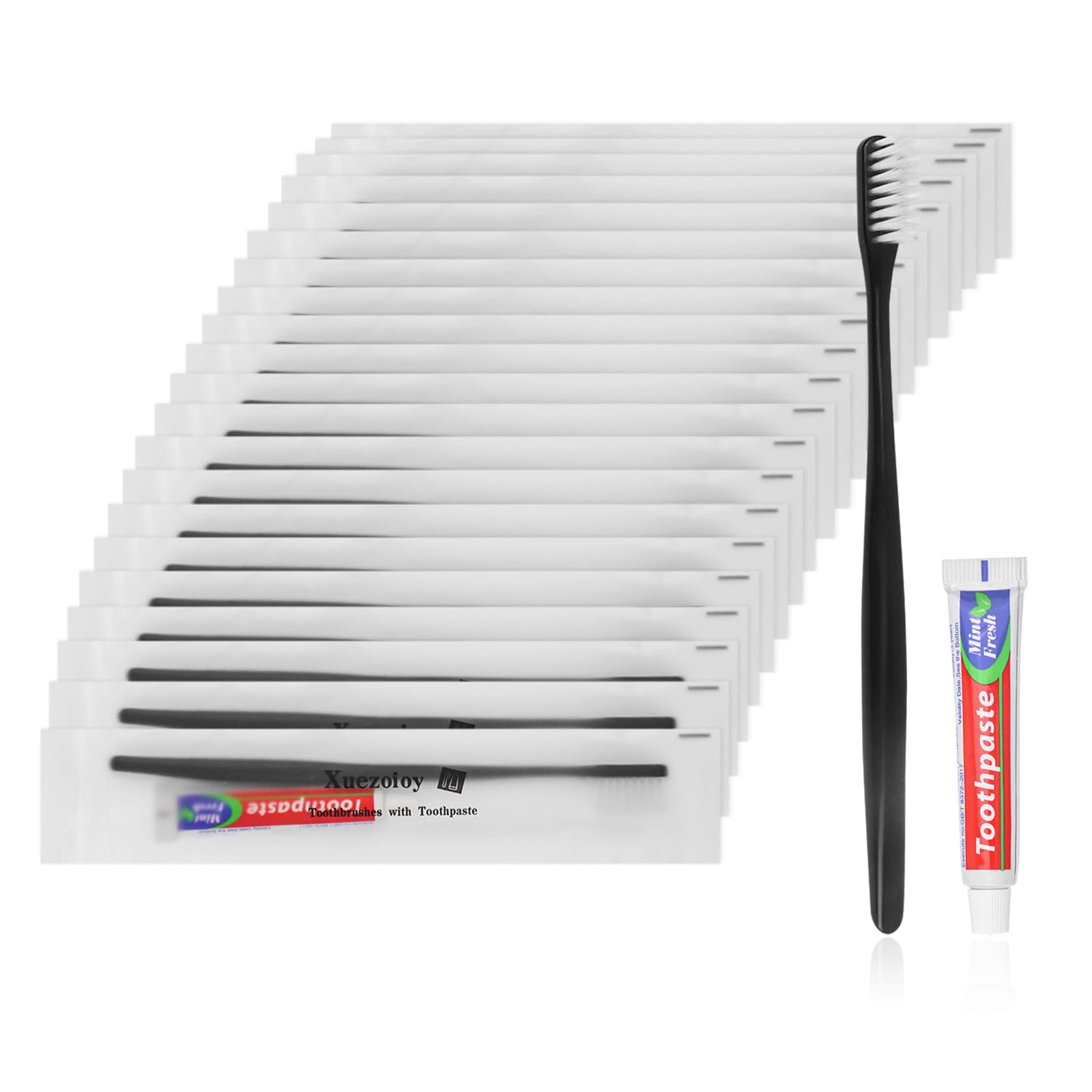 30 Pack Disposable Toothbrushes with Toothpaste - Individually Wrapped Travel Toothbrush Kit (10g Toothpaste Each) for Travel, Hotels, Airbnb, Shelters & Charity Donations - Bulk Hygiene Essentials for On-the-Go & Emergency Use