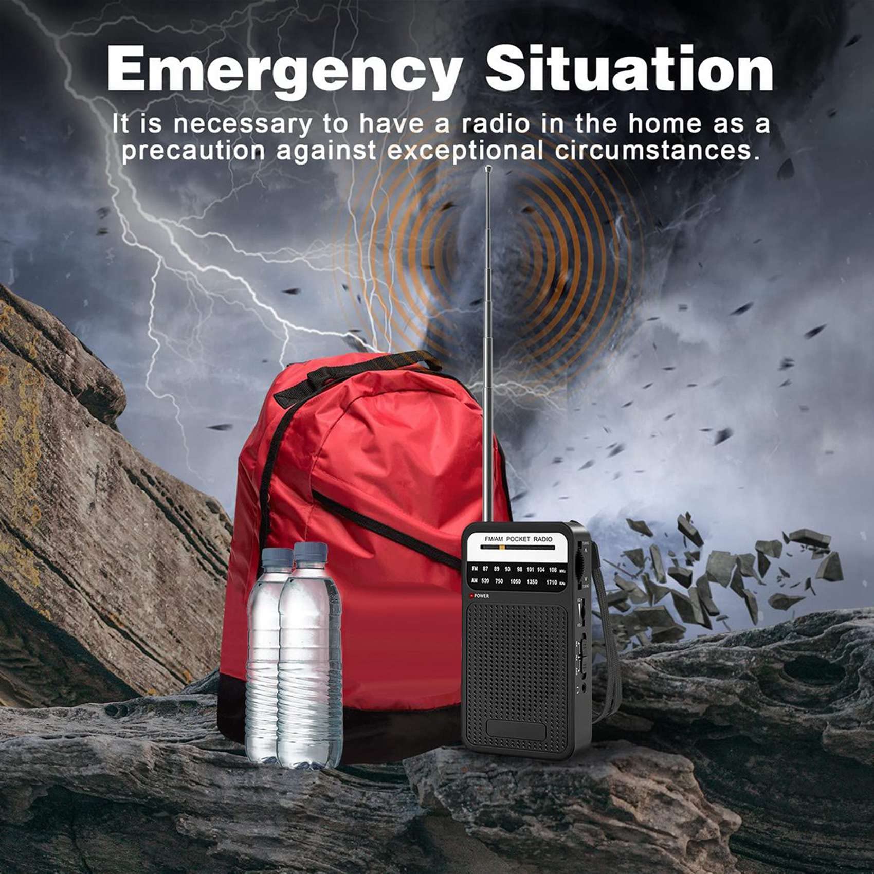 BLASHRD 2X AM FM Portable Pocket Radio with Loudspeaker & Headphone Jack - Compact Transistor Radio for Home, Office, Camping, Emergency & Outdoor Activities