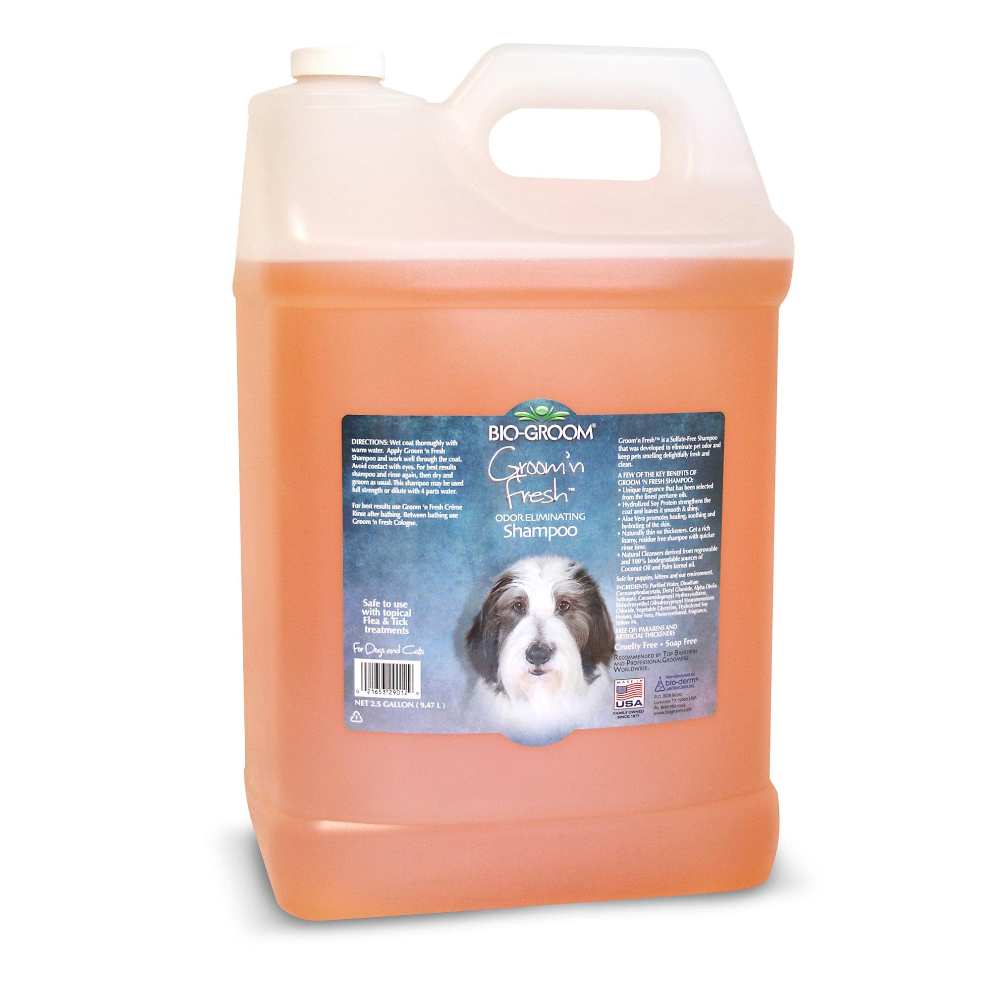 Bio-Groom Groom'n Fresh Dog Shampoo - Odor Eliminating Pet Shampoo for Dogs & Cats | Cruelty-Free, Made in USA | 2.5 Gallon Refill Size | Perfect for Bath Time, Grooming Salons & Multi-Pet Households