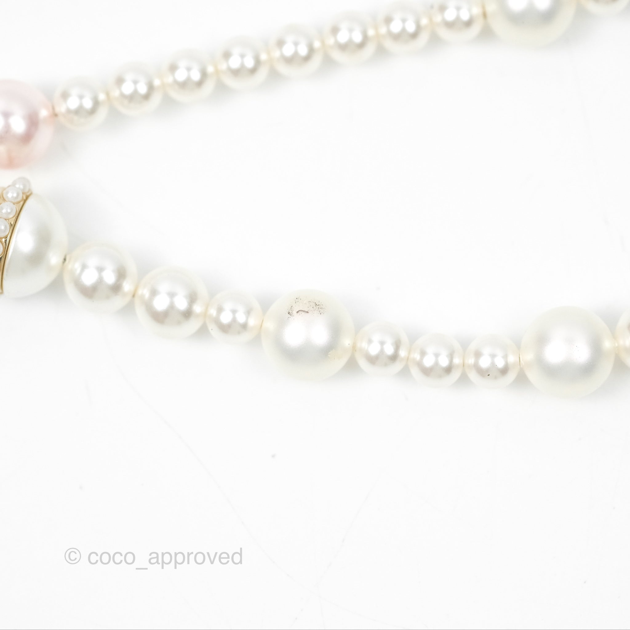 Chanel CC Pearl Double Strand Necklace 17K Gold Tone - Elegant Layered Pearl Jewelry for Women, Perfect for Parties, Weddings & Special Occasions