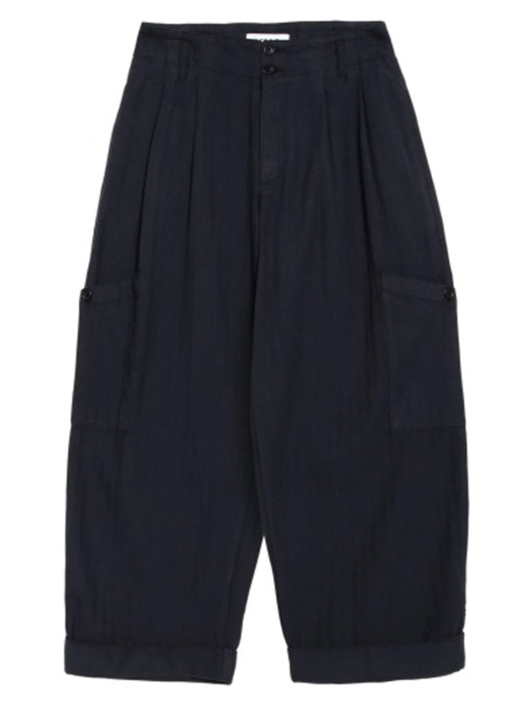 YMC Black Herringbone Grease Trouser - Durable Work Pants for Mechanics & Outdoor Activities