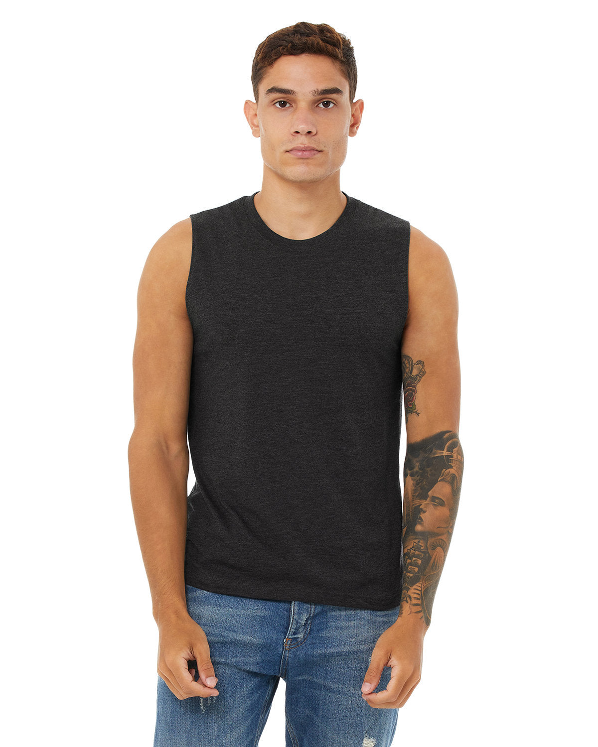 Bella + Canvas 3483 Unisex Jersey Muscle Tank - Soft Cotton Relaxed Fit Sleeveless Shirt for Men & Women - Perfect for Gym, Workout, Yoga and Summer Casual Wear