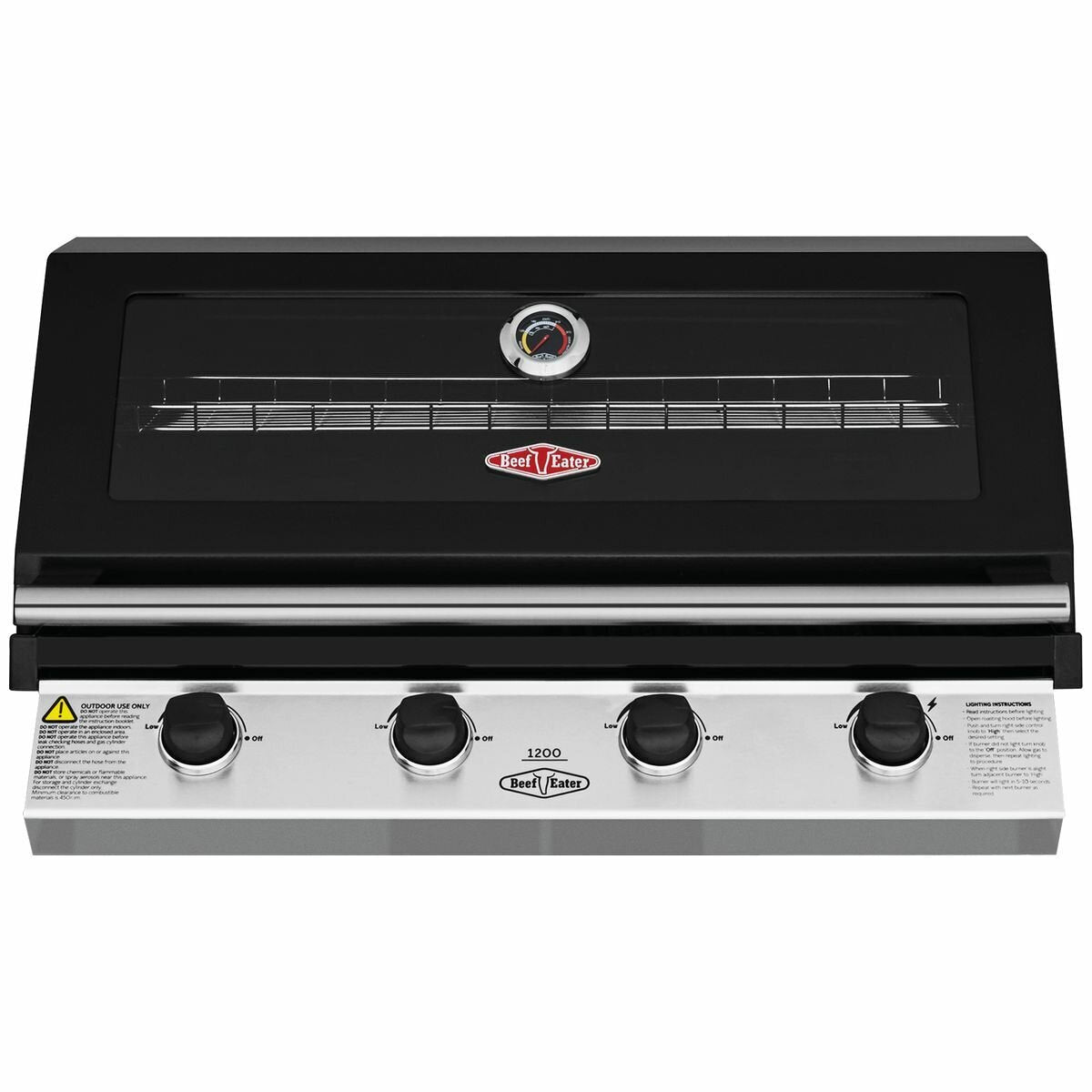 Beefeater 1200 Series 4-Burner Built-In LPG BBQ Grill - BBG1240BB | Outdoor Gas Grill for Patio, Backyard & Garden Cooking | Perfect for Family Gatherings & Summer Barbecues
