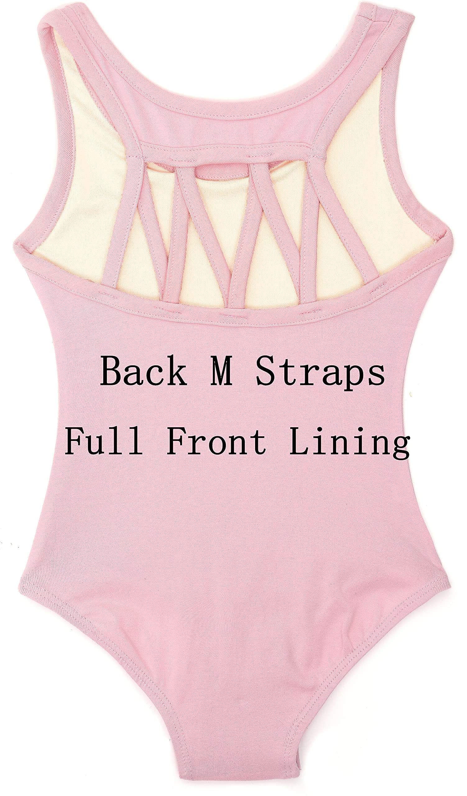 DANSHOW Girls Dance Leotard with Back M Straps - Ballet Tank Top for Kids, Toddlers & Teens - Perfect for Ballet Class, Dance Practice & Performance