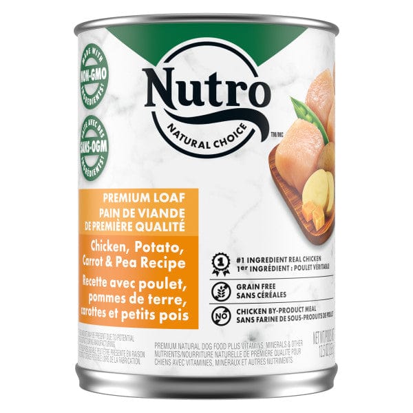 Nutro Premium Loaf Adult Canned Dog Food with Chicken, Potato, Carrot & Pea - 12.5oz (Pack of 12) | High Protein Grain-Free Wet Food for Dogs | Perfect for Mealtime, Training Rewards & Senior Dogs