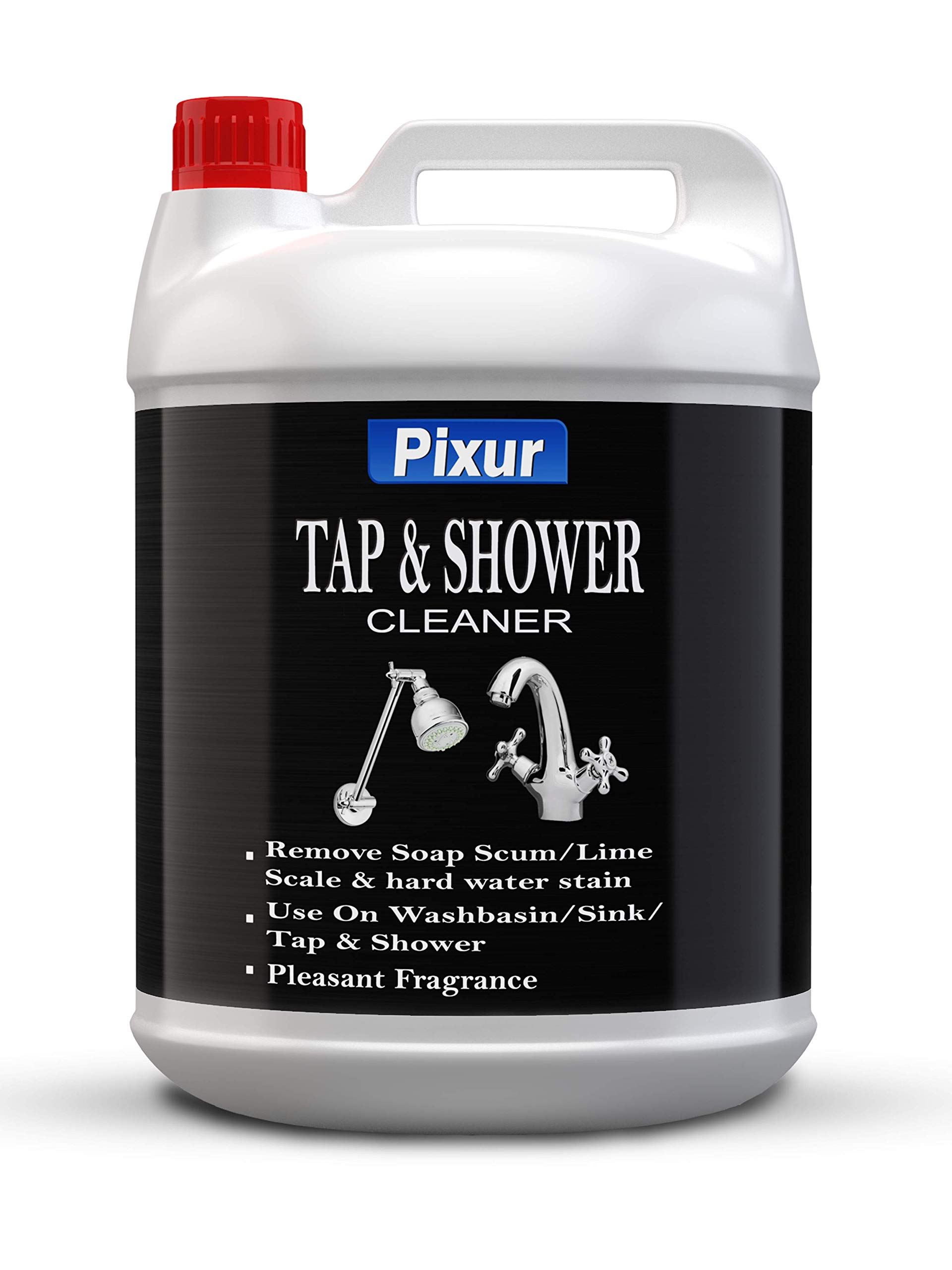 Pixur Tap and Shower Cleaner 5L - Powerful Hard Water & Lime Scale Remover for Faucets, Sinks, Tiles - Bathroom & Kitchen Cleaning Solution for Sparkling Surfaces
