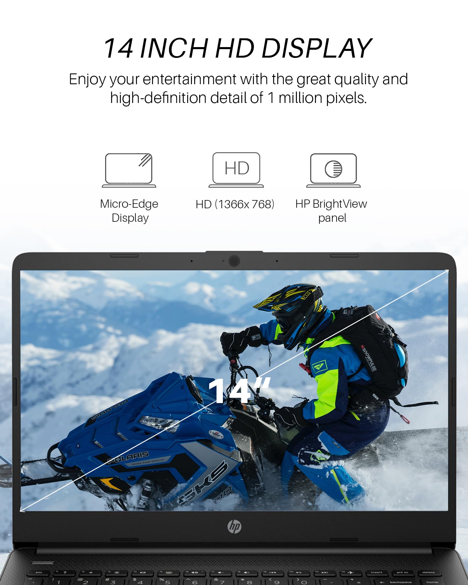HP 14 Inch Laptop for Students & Business - Windows 11 Pro, Intel Dual-Core N4120, 8GB RAM, 384GB Storage (128GB eMMC + 256GB SD), Ultra Lightweight, Webcam, WiFi, 1-Year Office 365 - Perfect for Remote Work, Online Classes & Productivity Tasks