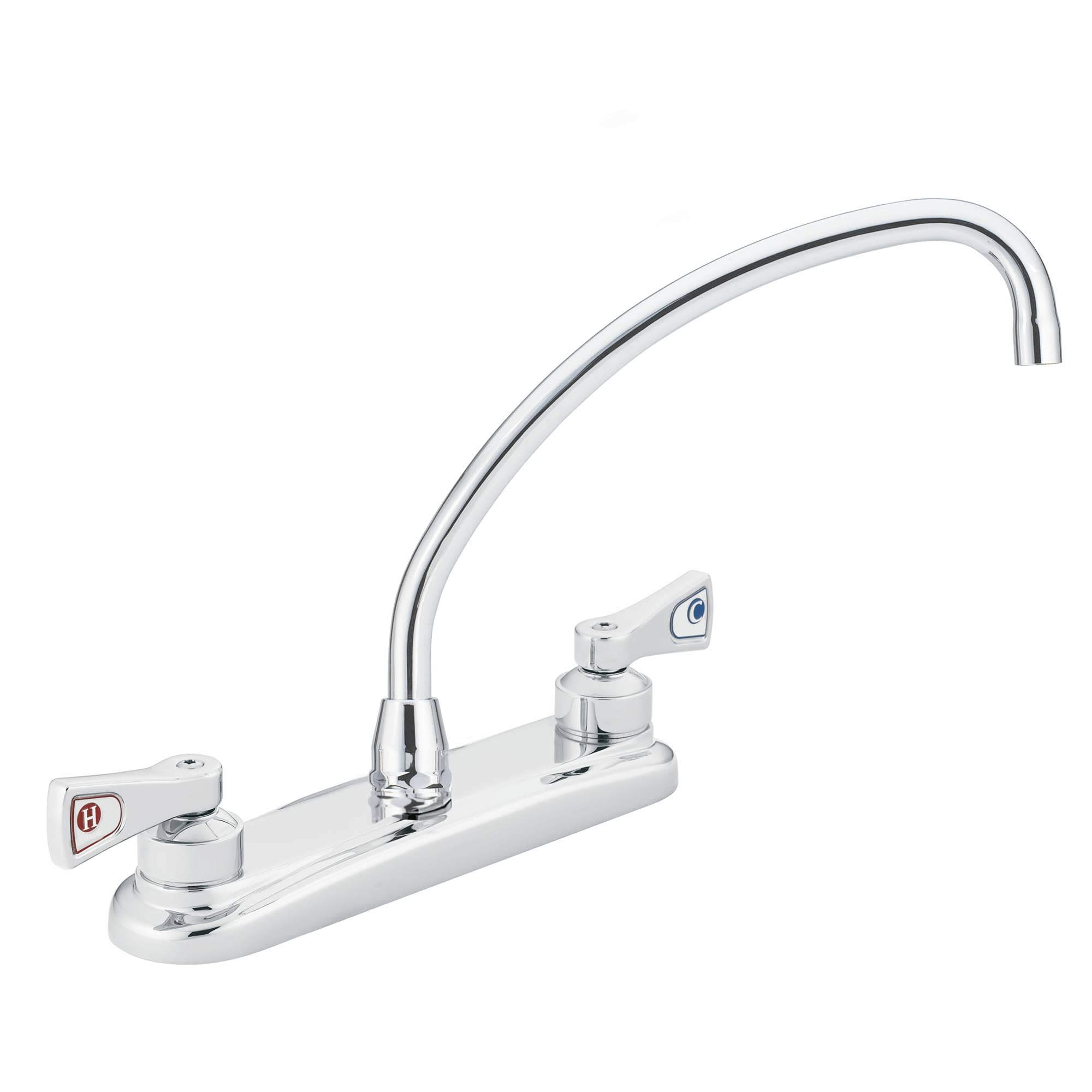 Moen 8283 Commercial M-Dura Kitchen Faucet 2.2 GPM Chrome Finish - High-Performance Restaurant & Home Kitchen Sink Faucet with Durable Construction for Heavy-Duty Use