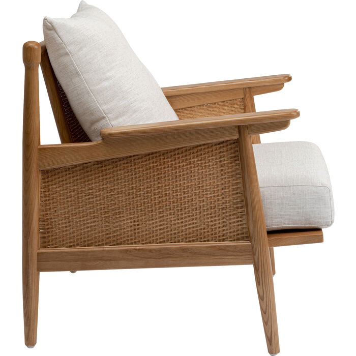 Kare Design Arm Chair Cane - Modern Wicker Accent Chair for Living Room, Bedroom & Patio - Comfortable Lounge Chair with Cane Weaving & Wooden Frame - Perfect for Relaxing, Reading & Decor