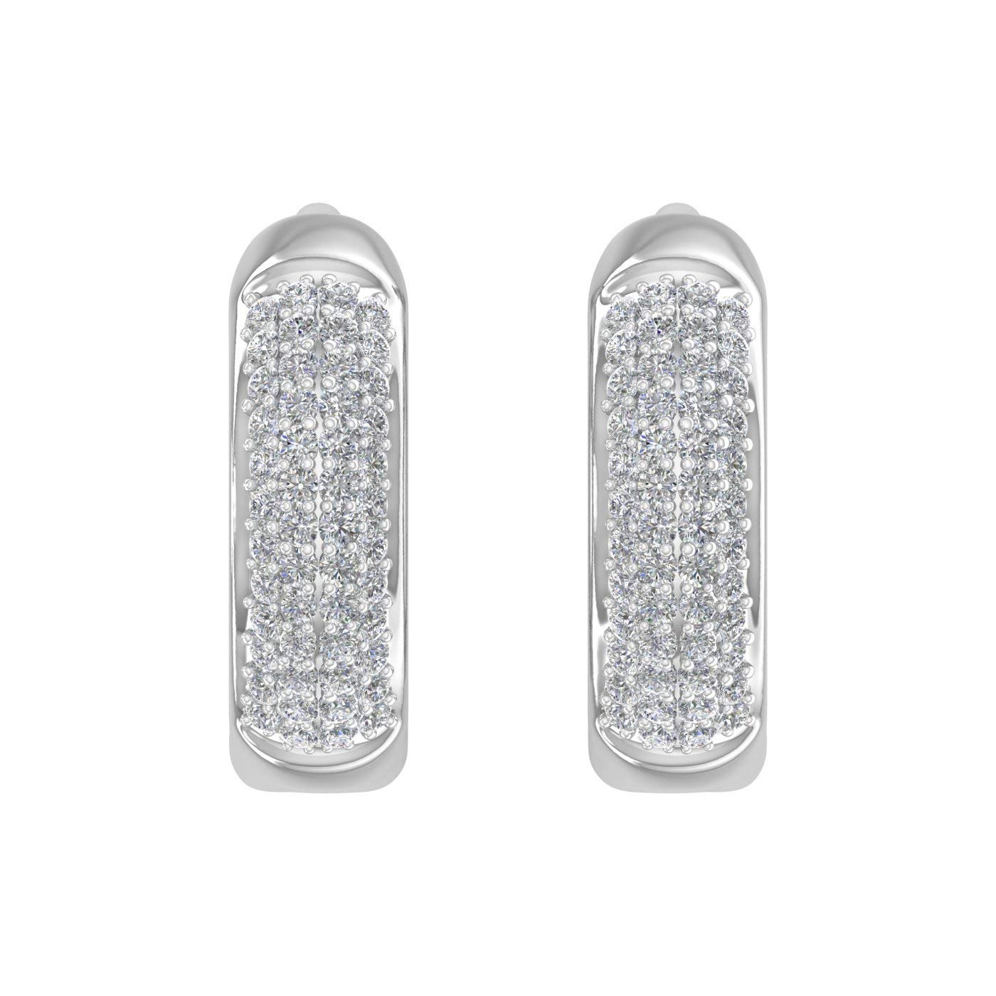 1/4 Carat Diamond Hoop Earrings in 10K Solid Gold - IGI Certified Dainty Everyday Stud Earrings for Women, Perfect for Work, Date Night & Special Occasions