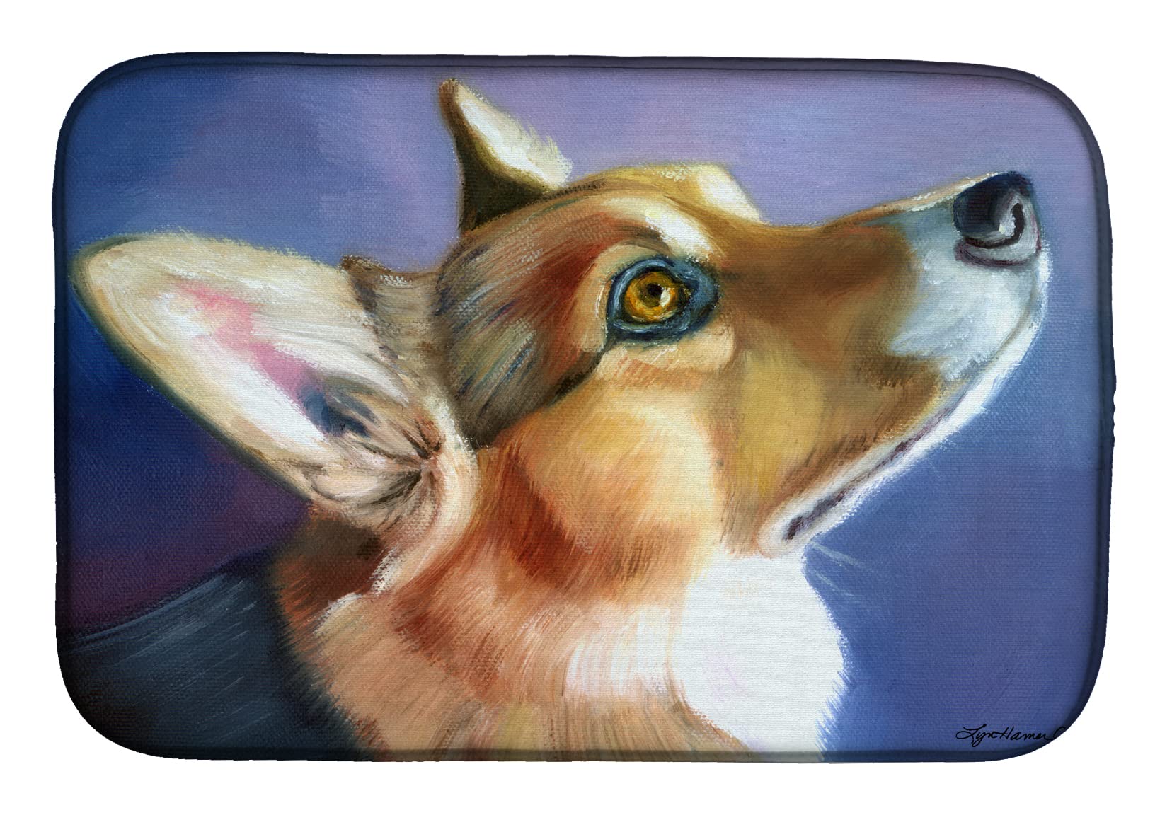 Premium Absorbent Corgi-Themed Dish Drying Mat for Kitchen Counter - 14