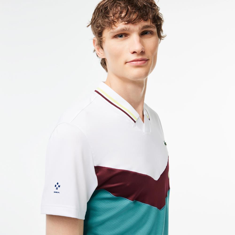Lacoste Men's Medvedev Seamless Slim-Fit Polo Shirt - Breathable Cotton, Classic White & Multi-Color Design for Casual Wear, Golf & Business Outfits