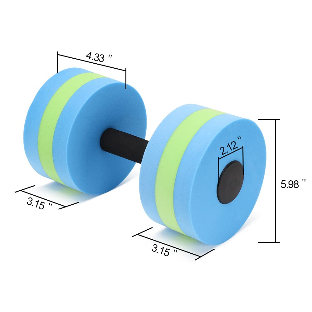 **Aquatic Exercise Dumbbells - Set of 2 for Water Aerobics, Pool Workouts & Swimming Fitness | Perfect for Water Resistance Training, Hydrotherapy & Low-Impact Exercise**