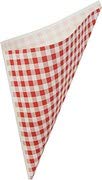 K-14 Mini Plus Size Red & White Check Disposable Paper Cones - 5.5 oz Food Service Holders for French Fries, Ice Cream, Cotton Candy & Snacks - European Made - Pack of 100 - Perfect for Carnivals, Food Trucks & Party Catering