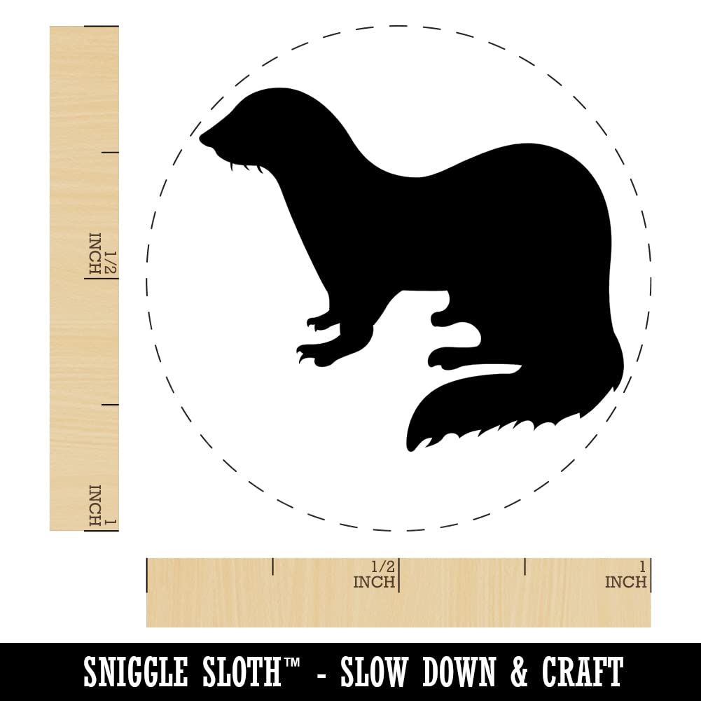 Ferret Solid Self-Inking Rubber Stamp - 1 Inch Medium Size with Black Ink for Crafting, Scrapbooking, Planner Stamping & Document Marking - Perfect for DIY Projects, Office Use & Gift Wrapping