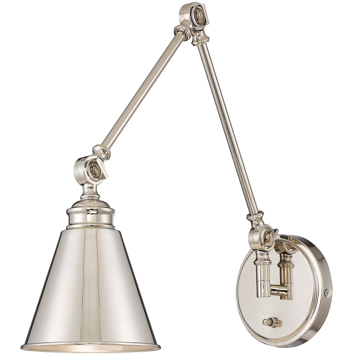 6 Inch Wall Sconce Light Fixture - Polished Nickel Finish, 100W Incandescent Bulb - Perfect for Bedroom, Hallway & Entryway Lighting