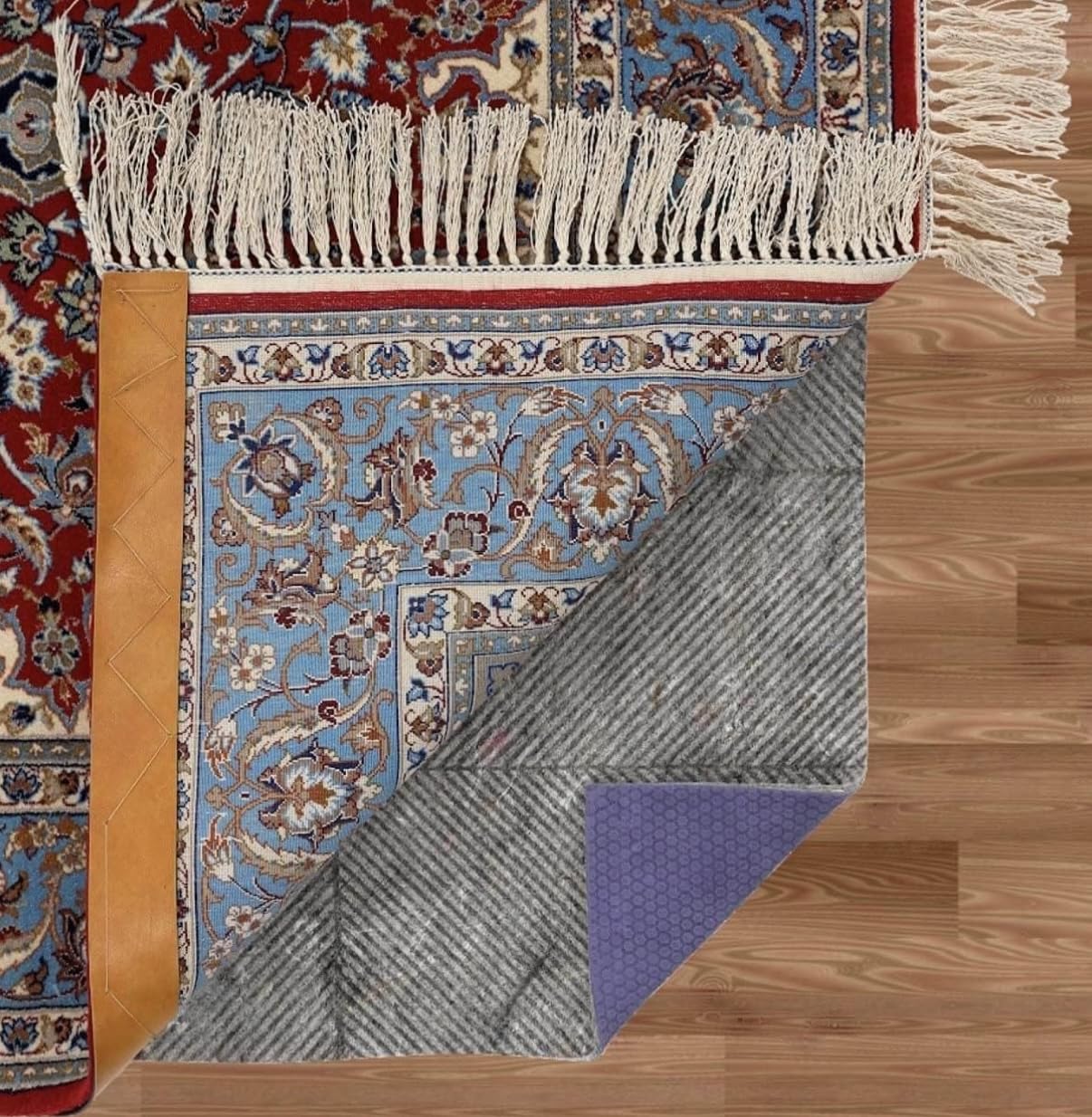 10'x14' Durahold Plus(TM) Non-Slip Felt and Rubber Rug Pad for Hardwood Floors - Includes RPFL(TM) Rug Care Guide - Perfect for Living Room, Bedroom & High Traffic Areas