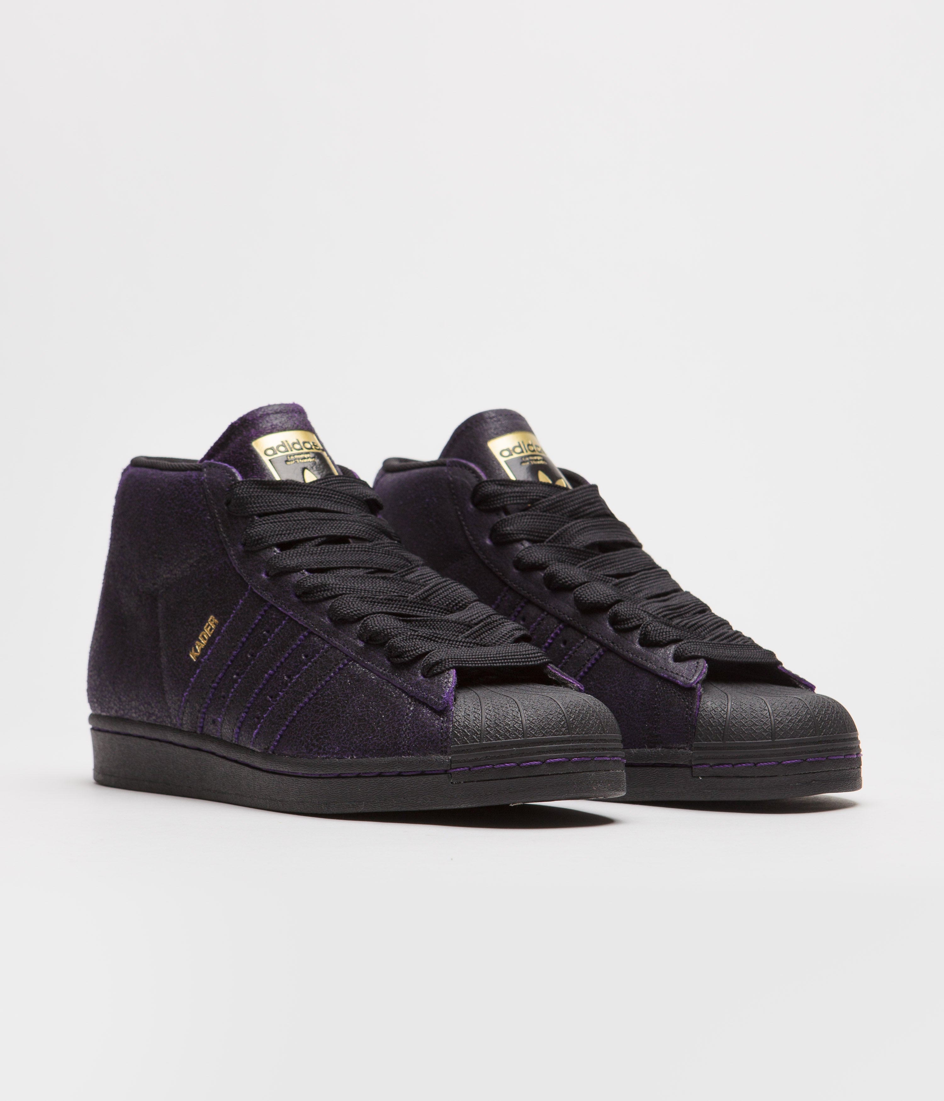 Adidas Kader Pro Model ADV Skateboarding Shoes for Men - Core Black/Dark Purple - High-Performance Skate Shoes for Street & Park Riding