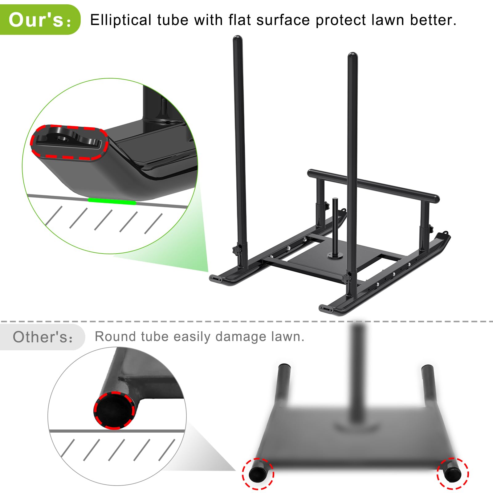 Dolibest Weight Sled for Strength Training - Heavy Duty Fitness Sled with Push-Pull Prowler Design - Speed & Power Workout Equipment for Athletes - Compatible with 1-2