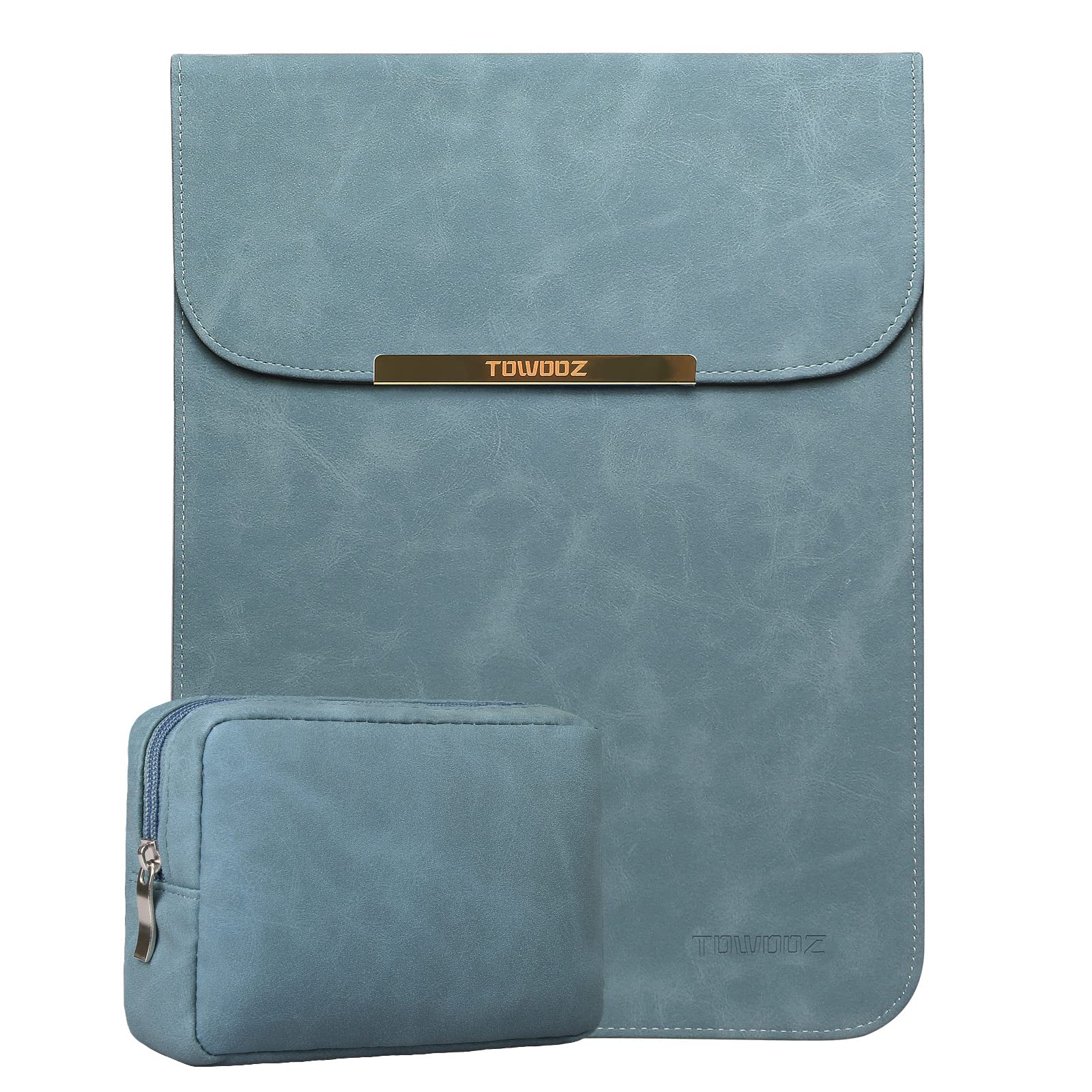 TOWOOZ 13 Inch MacBook Pro Sleeve - Compatible with 2022 M2 MacBook Air 13.6 Inch (A2681), 13-13.3 Inch MacBook Air/Pro - Waterproof, Anti-Scratch, Lightweight Faux Suede Leather Laptop Case with Storage Pouch - Perfect for Travel, Office & School Use