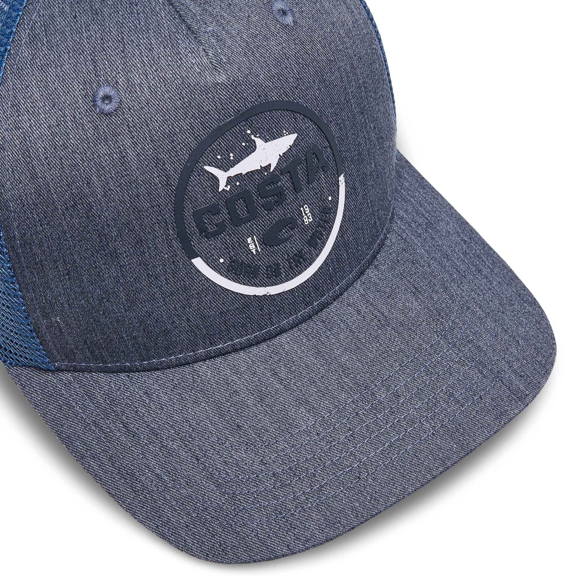 Costa Del Mar Men's Insignia Trucker Hat - Shark Navy One Size - Stylish Fishing & Outdoor Cap for Men