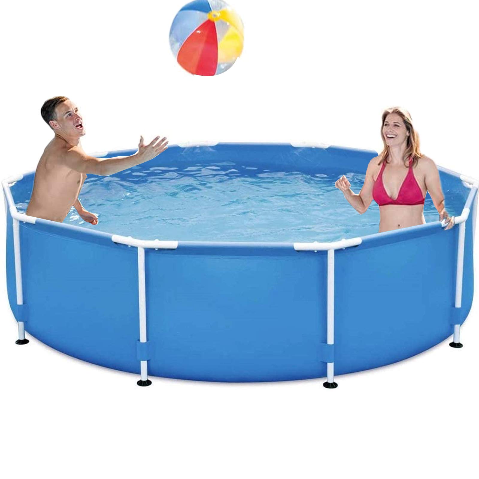 10ft x 30in Above Ground Outdoor Swimming Pool - Heavy Duty Metal Frame Backyard Pool for Kids & Adults - Perfect for Garden, Patio, and Summer Family Fun