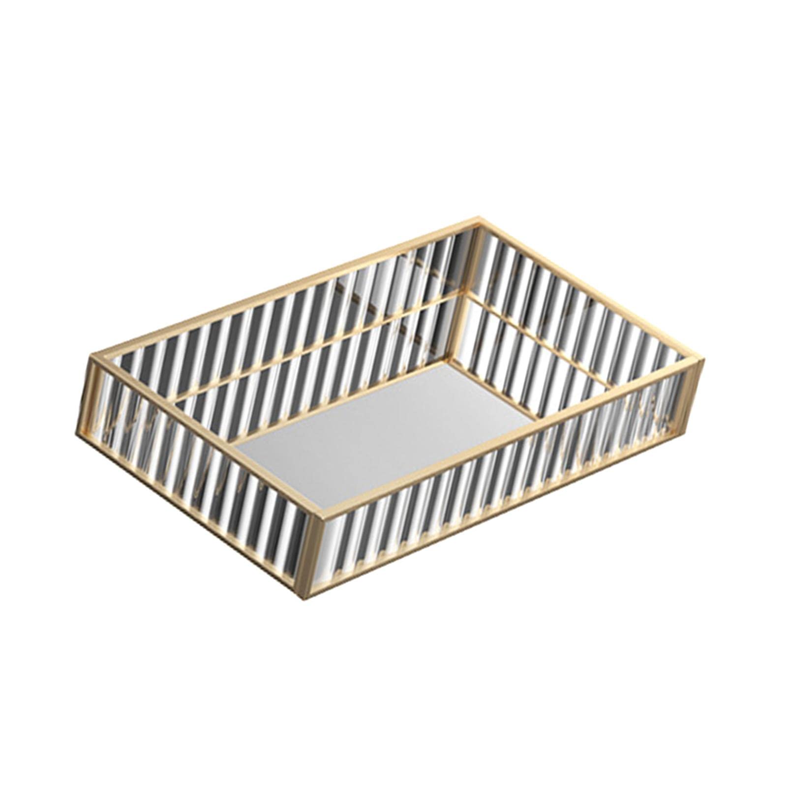 FAKEME Glass Mirror Tray Organizer - Elegant Vanity Tray for Bathroom Countertop & Cosmetic Storage | Perfect for Makeup Organization, Jewelry Display, and Home Decor Centerpiece
