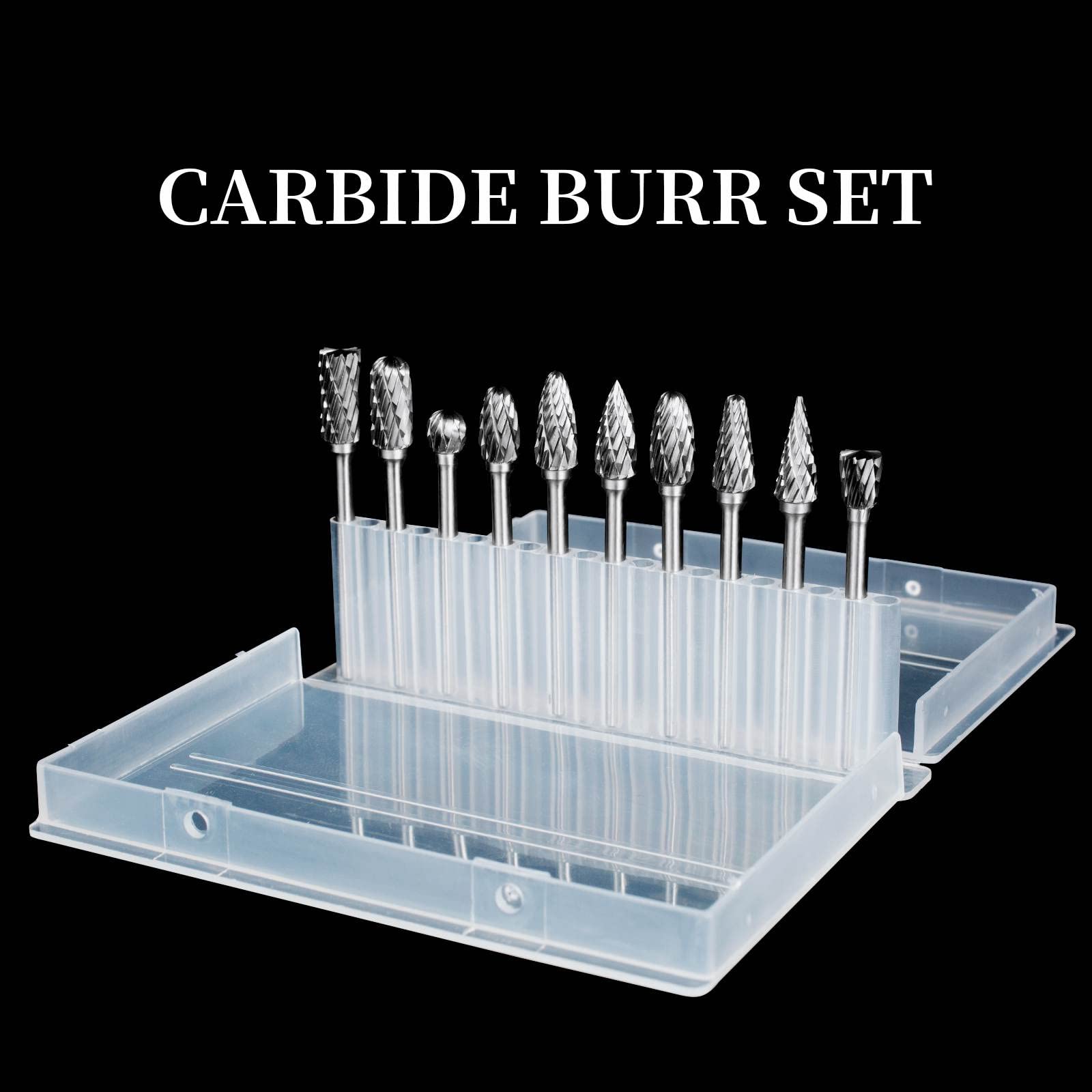 10-Piece Tungsten Carbide Burr Set - 1/8