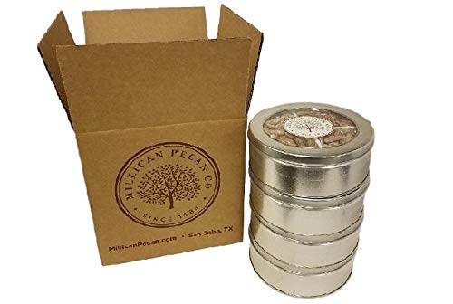 Premium Pecan Gift Tin Set - 4 Assorted Flavors (1 Lb Each, Case of 4) | Millican Pecan Since 1888 | Texas-Grown Nuts | Perfect for Holidays, Corporate Gifts & Gourmet Snacking