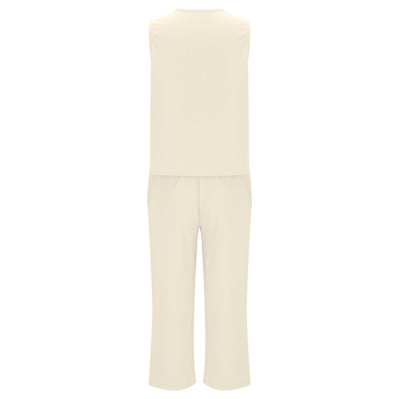 Oelaio Women's 2-Piece Pant Suit Set - Wide Leg Lounge & Travel Outfit | 100% Cotton Casual Two-Piece Set for Women | Perfect for Travel, Lounging & Everyday Wear