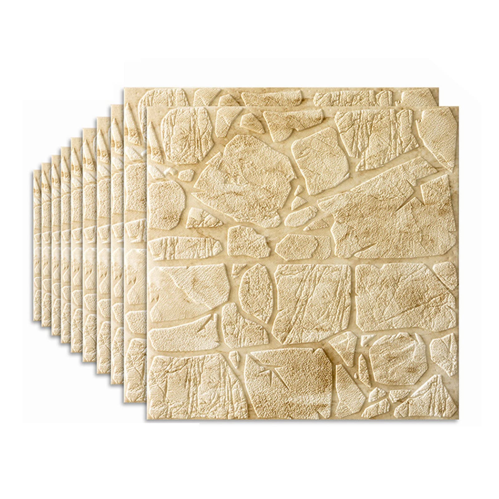 3D Foam Brick Wallpaper - Self-Adhesive 8MM Thick DIY Wall Stickers, Embossed Brick & Stone Effect Wall Panels for Living Room, Bedroom & Home Office Décor (10 or 20 Pcs) - Perfect for Accent Walls, Feature Walls & Interior Design Projects
