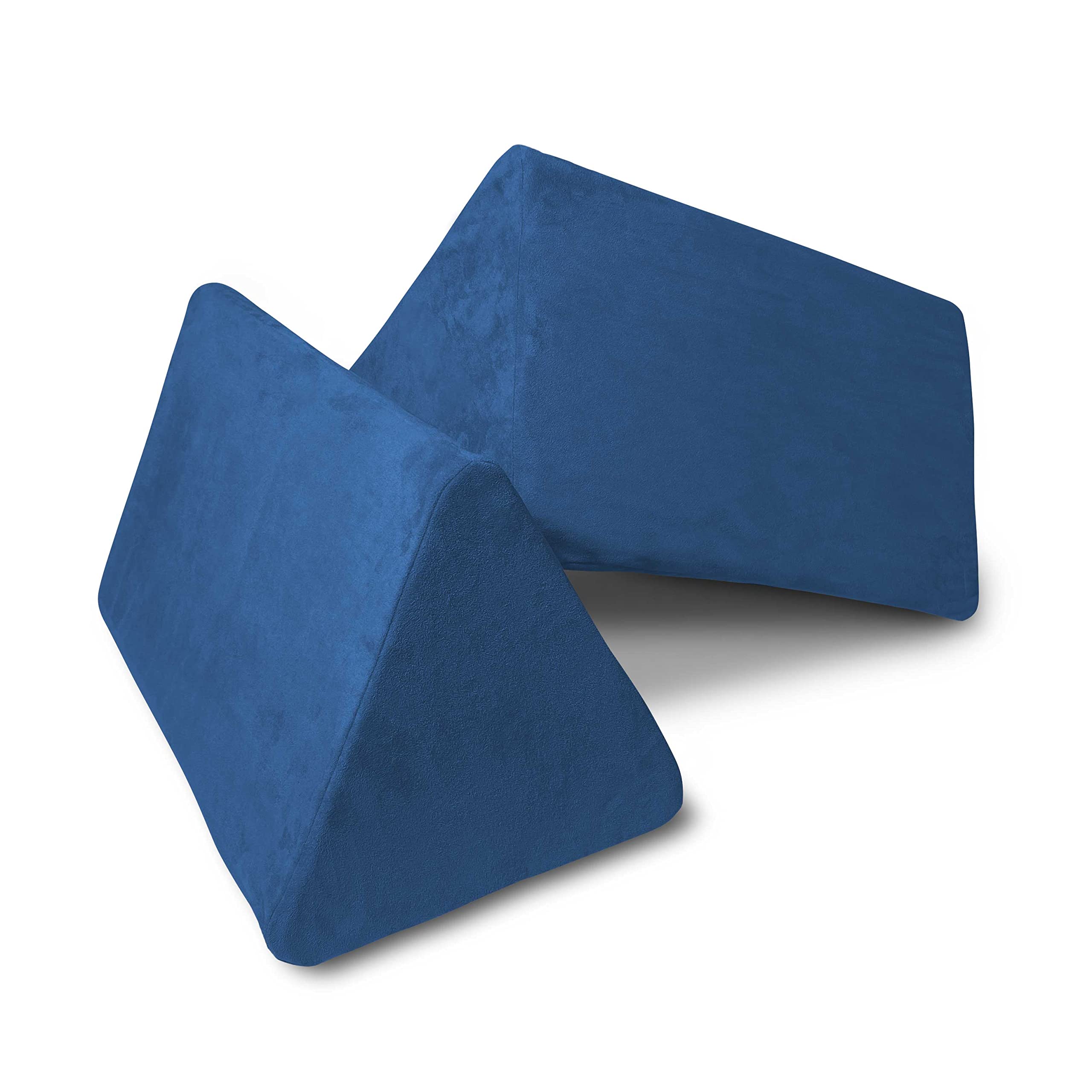 Mod Blax 2 Triangle Wedge Pieces Add-On for Soft Modular Play Couch - Navy Blue Microsuede Foam Furniture for Kids | Creative Building, Reading Nook & Playroom Decor