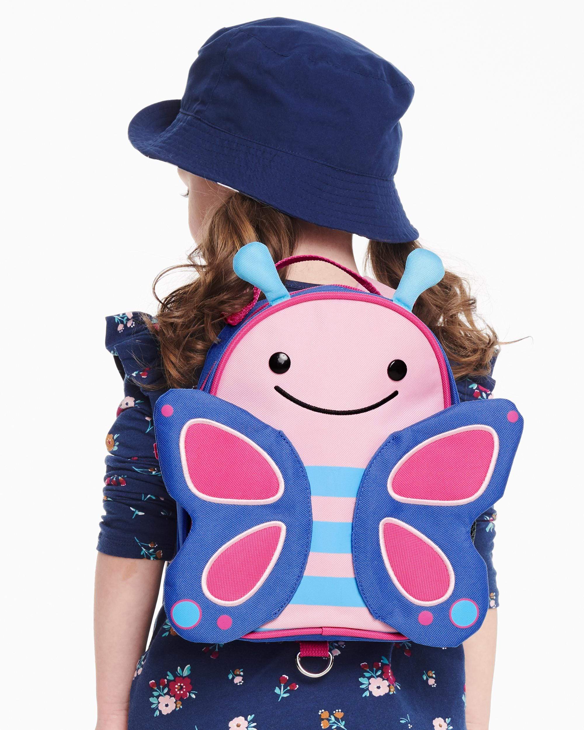 Skip Hop Zoo Mini Backpack with Safety Harness for Toddlers - Cute Animal-Themed Kids Travel Bag for Daycare, Preschool & Outdoor Adventures
