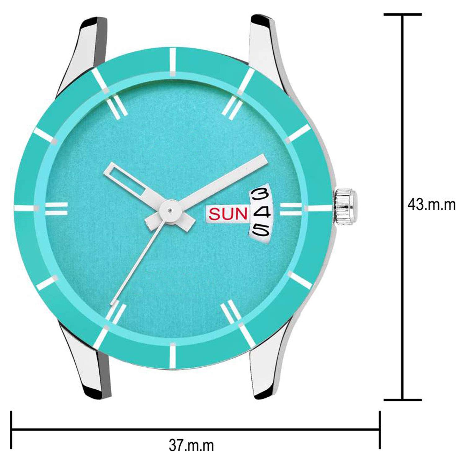 Stylish Sky Blue Analogue Day Date Dial Watch for Women - Perfect for Casual Wear, Office & Special Occasions (Wat-605-Day Date Sky Blue)