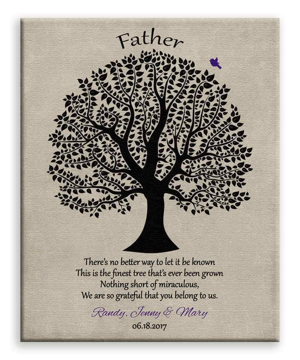 11x14 Personalized Mounted Canvas Art Print - Custom Father's Day Poem Gift for Dad from Daughter or Son, Birthday Present for Pop - With Gift Wrapping LTC-C1463 - Perfect for Home Decor, Office Display & Special Occasions