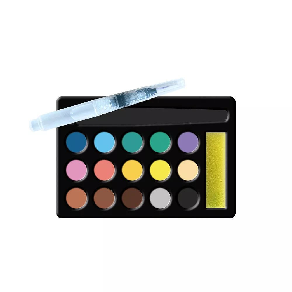 Janod Glitter Watercolor Painting Set - Magic School Theme | Kids Art Supplies for Creative Play & DIY Projects | Perfect for Birthday Gifts, Classroom Activities & Home Crafting