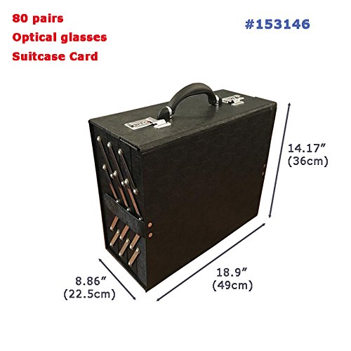 Premium PU Leather Foldable Eyeglasses Display Case with Password Key Lock - Secure Storage for 80 Pairs of Sunglasses, Eyewear, Watches & Jewelry - 18.9x8.86x14.17 Inch - Perfect for Retail Stores, Trade Shows & Home Organization
