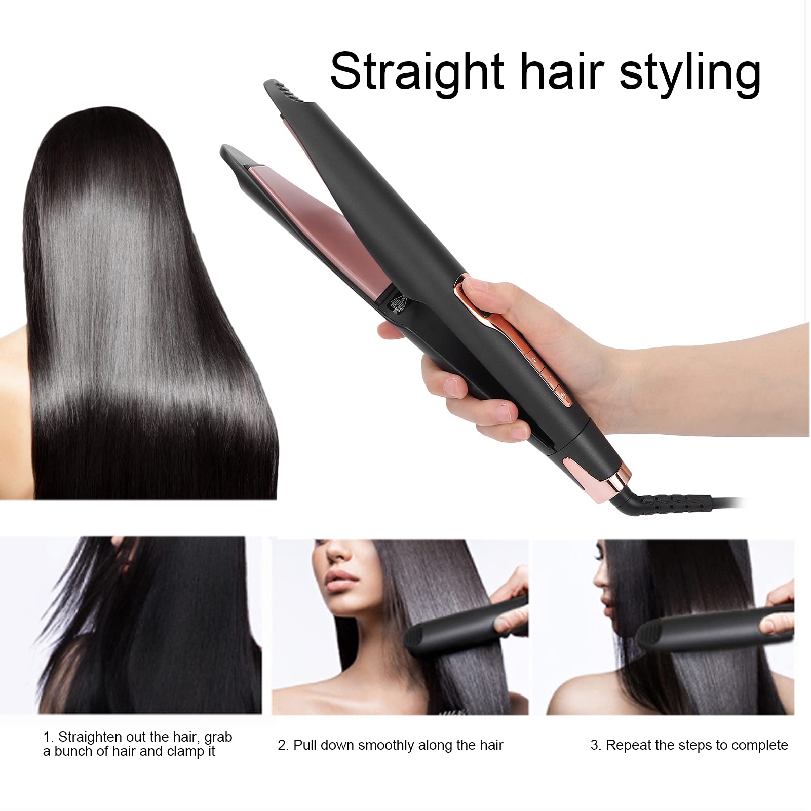 Professional Dual-Purpose Hair Straightener & Curler - Fast Heating, Constant Temperature Styling Iron for Salon & Home Use - Perfect for Smoothing, Curling & Styling Hair Daily