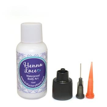 White Henna Lace Temporary Tattoo Kit - 0.5oz Bottle with Precision Tip for Body Art, Mehndi Designs & Festival Makeup - Perfect for Weddings, Parties & Cultural Celebrations