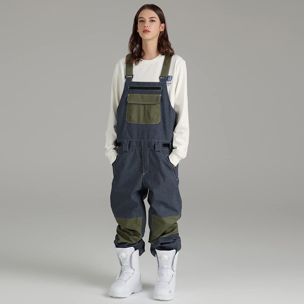 SEARIPE Women's & Men's Adjustable Insulated Snow Bib Overalls - Waterproof, Windproof & Wear-Resistant Ski Pants for Hiking, Climbing & Winter Sports