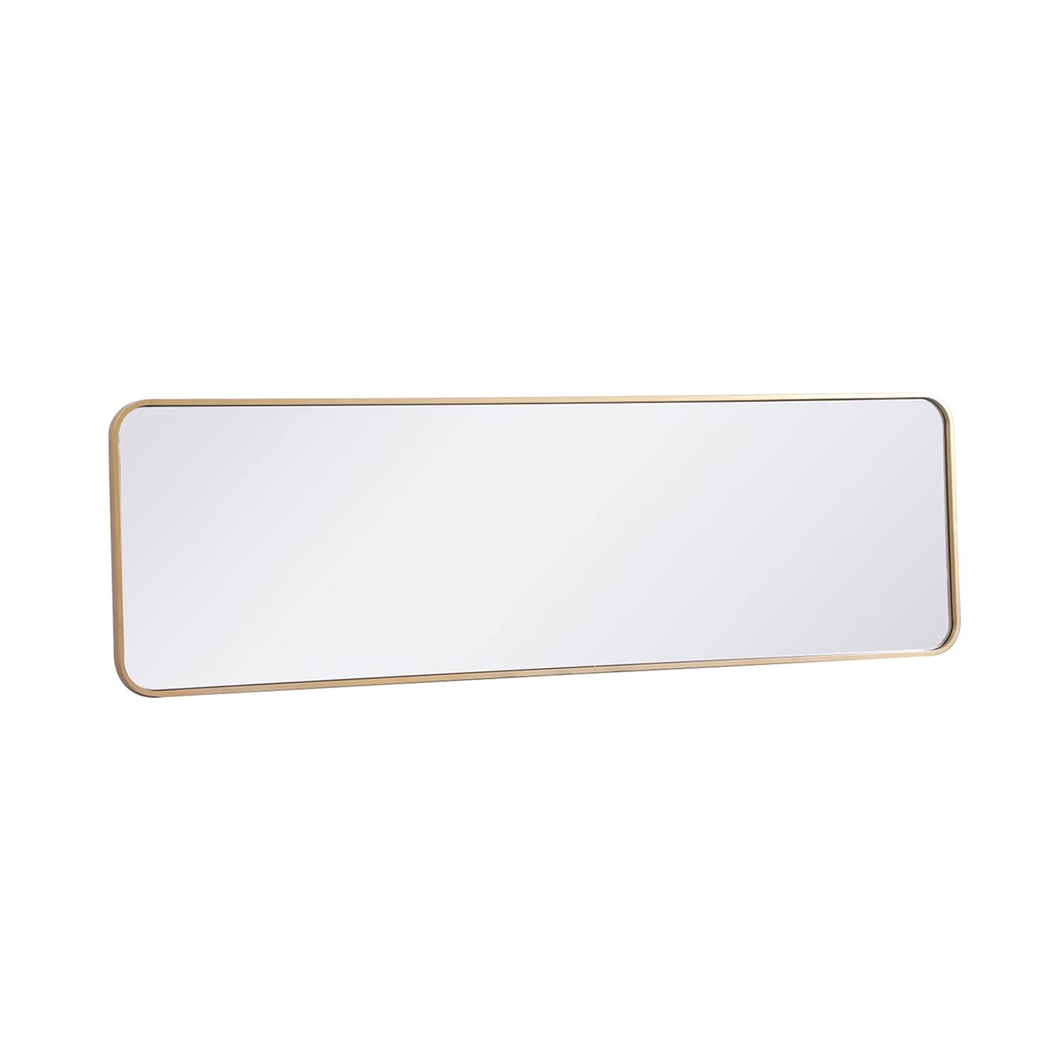 Elegant Brass Rectangular Mirror 18x60 - Home Decor & Bathroom