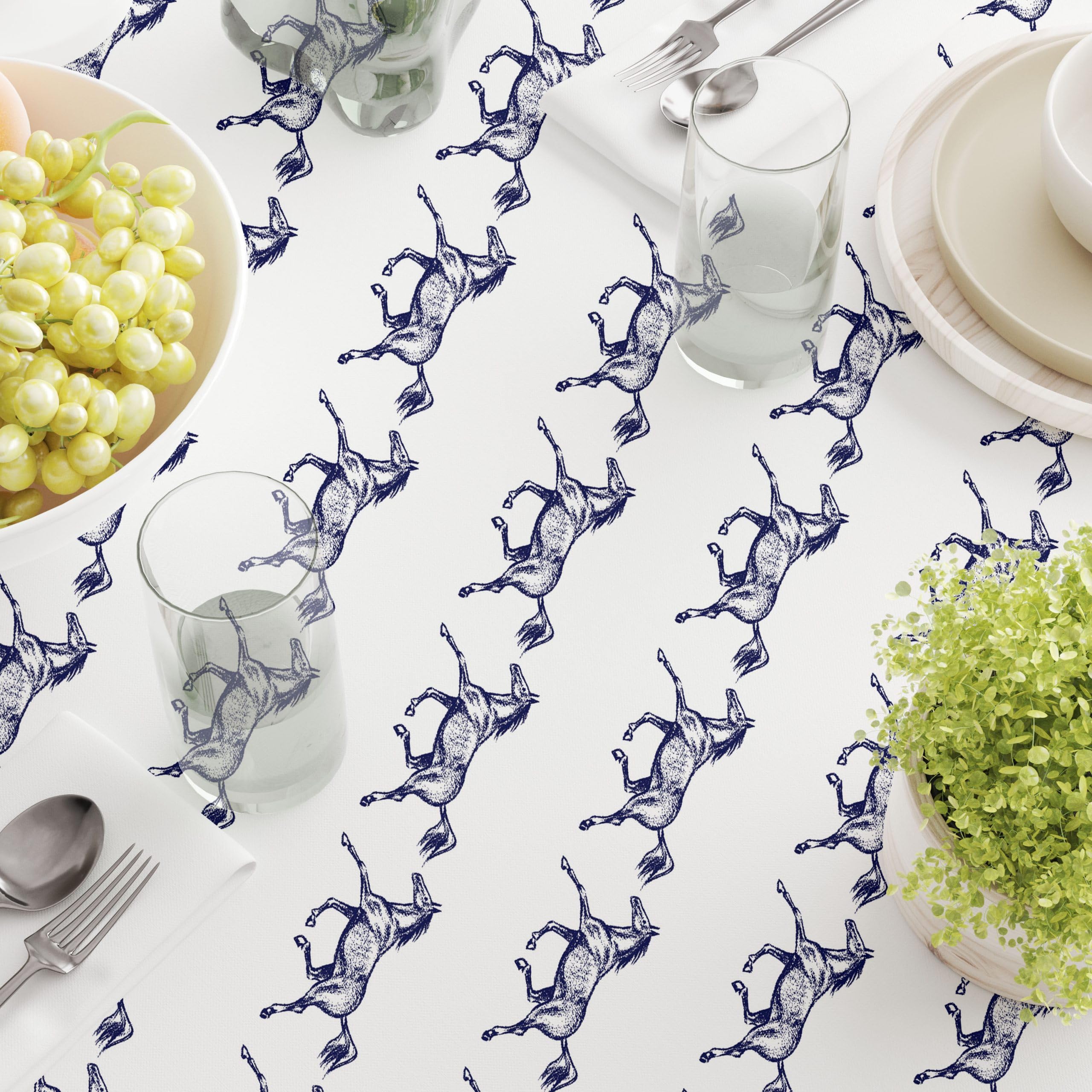 Galloping Horses Western Round Tablecloth 108