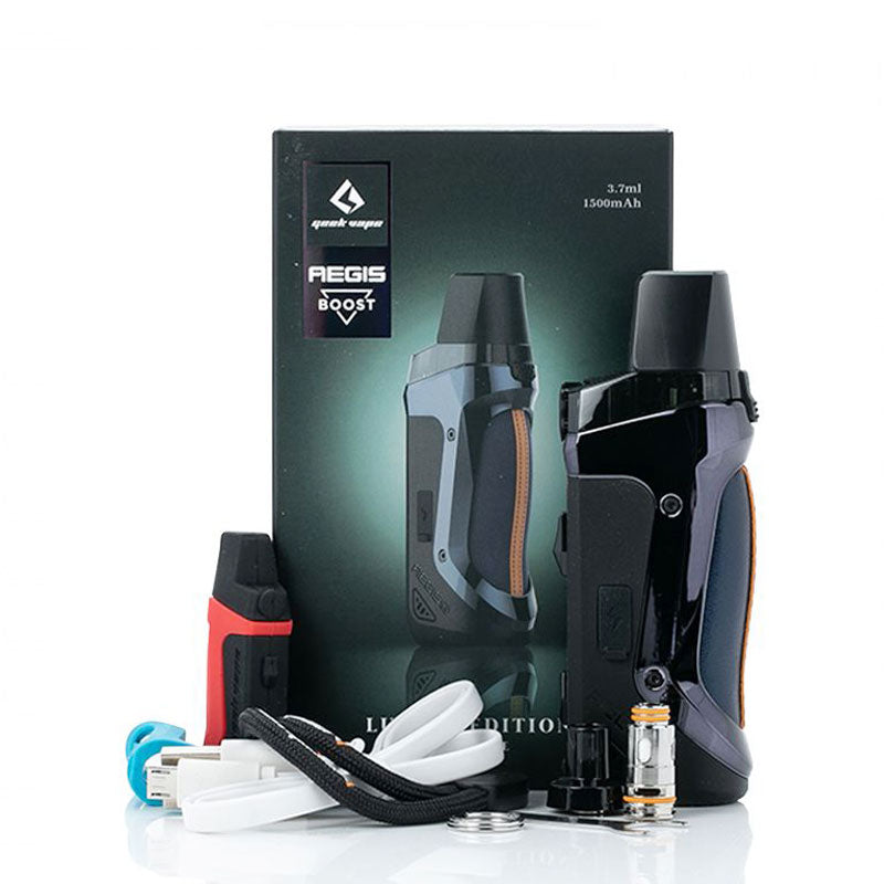 GeekVape Aegis Boost LE (Luxury Edition) Pod Mod Kit - Waterproof & Shockproof Vape Device with 40W Output & 1500mAh Battery - Perfect for Travel, Outdoor Adventures & Everyday Vaping
