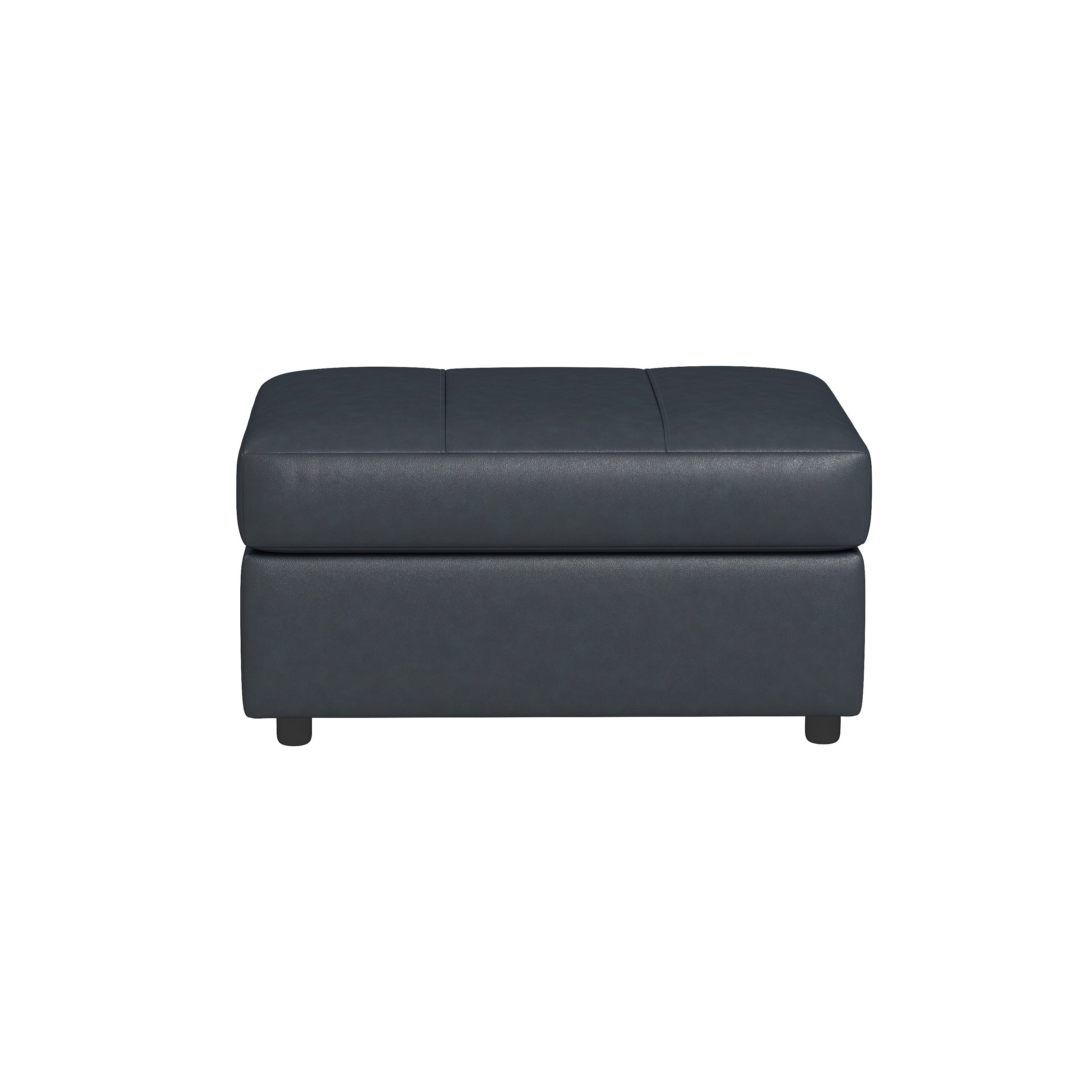Roundhill Furniture Sakan Leather Upholstered Ottoman - Premium Leather Footrest Stool with Storage for Living Room, Bedroom & Home Decor