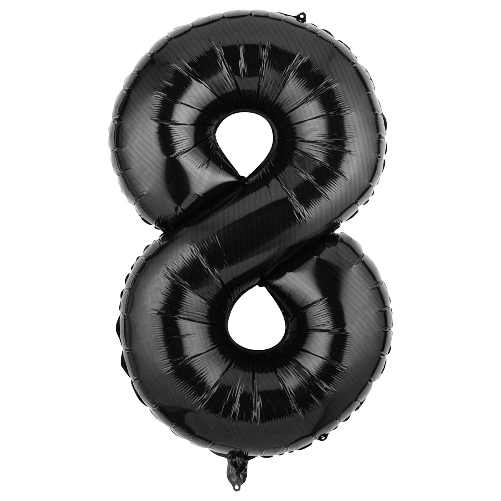 Balloonify Black Mylar Number 8 Balloon - 40 Inch Large Foil Balloon for Birthday Party Decorations (1 Count Box) - Perfect for Birthday Celebrations, Anniversaries & Special Events