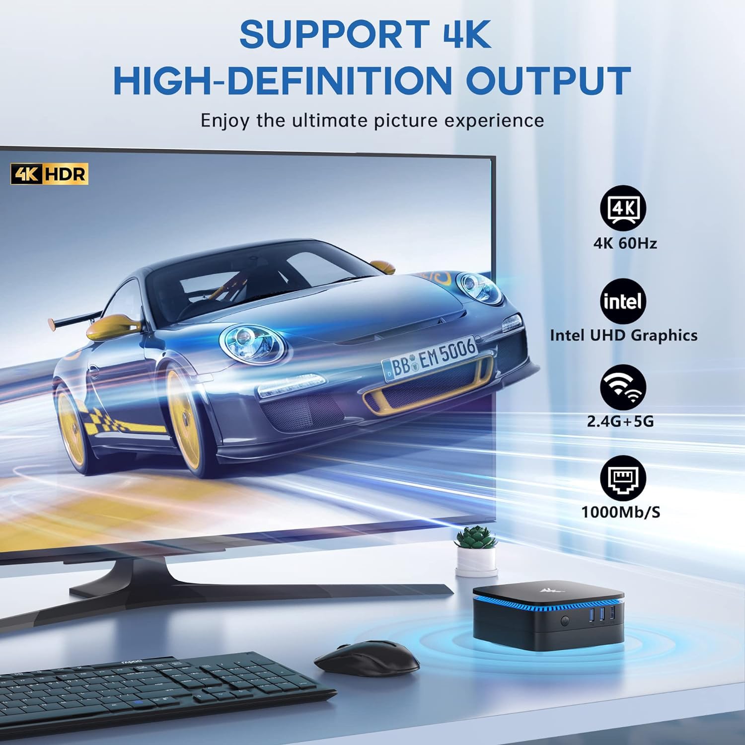 NiPoGi AK1PRO Mini PC with Intel Celeron N5105 (Up to 2.9GHz), 16GB RAM 512GB SSD, 4K UHD Dual Display, WiFi 5, BT4.2, Gigabit Ethernet - Compact Desktop Computer for Office Work, Business Tasks & Home Theater Entertainment
