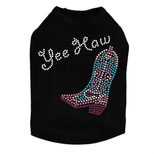 Yee Haw Dog Tank Top - Pink & Turquoise Cowboy Style Pet Shirt for Small Medium Large Dogs - Perfect for Western Parties & Photo Shoots